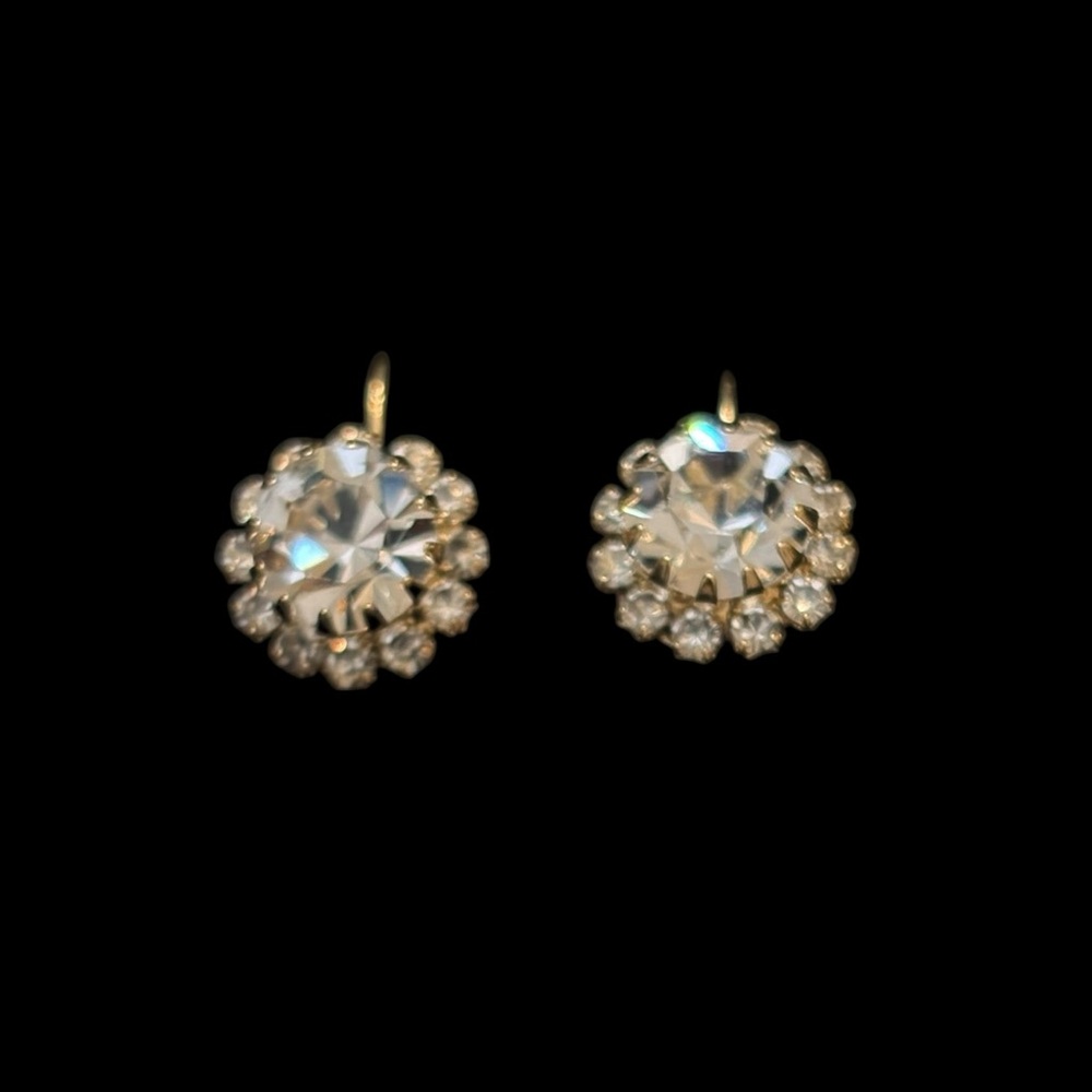18K Gold Filled Elegant Clear Crystal Earrings‎